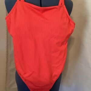 Kona Sol orange one-piece swimsuit